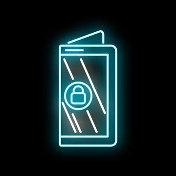 Smartphone with lock icon protecting digital data 库存插图