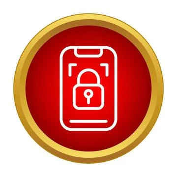 Smartphone with lock icon showing mobile security concept Stock Illustration