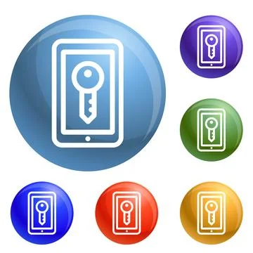 Smartphone lock icons set Stock Illustration
