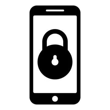 Smartphone lock personal data security cyber access concept phone locked ce.. Stock Illustration