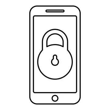 Smartphone lock personal data security cyber access concept phone locked ce.. Stock Illustration