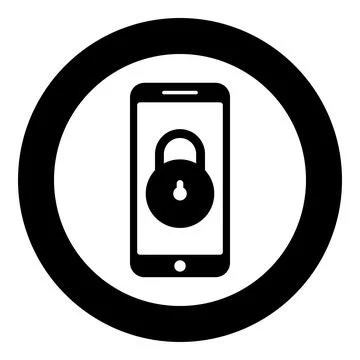 Smartphone lock personal data security cyber access concept phone locked ce.. Stock Illustration