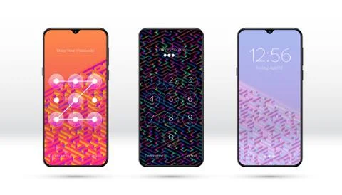 Smartphone lock screen background with abstract maze or labyrinth pattern and Stock Illustration