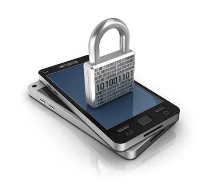 Smartphone with lock. Security concept Stock Illustration