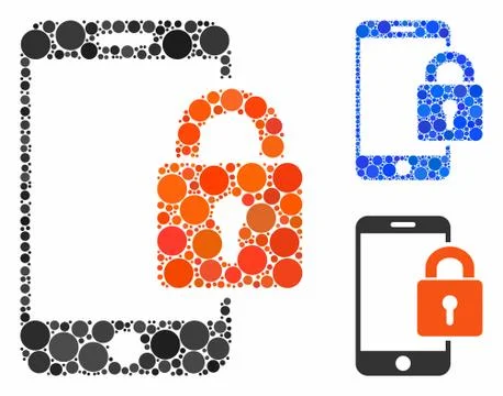 Smartphone locked Composition Icon of Circles Stock Illustration