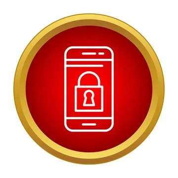 Smartphone locking icon representing digital security and privacy Stock Illustration
