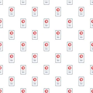 Smartphone login error seamless pattern with access denied Stockillustratie