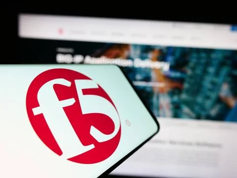  Smartphone with logo of American application security company F5 Inc. on ... Stock Photos