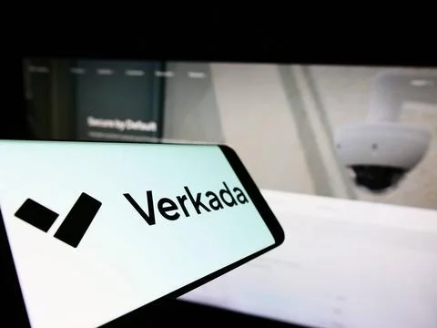 Smartphone with logo of American security systems company Verkada Inc. on ... Stock Photos
