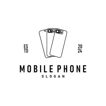 Smartphone logo communication electronic device, modern mobile phone design.. Stock Illustration