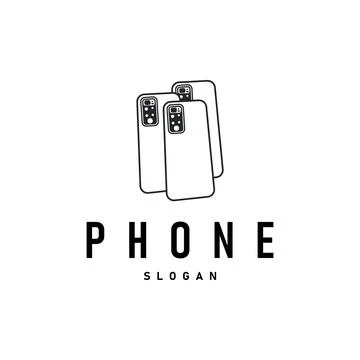 Smartphone logo communication electronic device, modern mobile phone design.. Stock Illustration