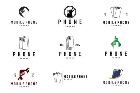 Smartphone logo communication electronic device, modern mobile phone design.. 스톡 일러스트