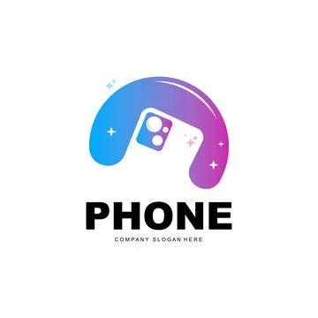 Smartphone Logo, Communication Electronics Vector, Modern Phone Design, For.. Stock Illustration