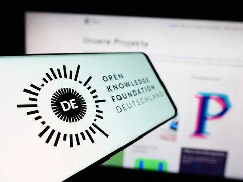 Smartphone with logo of Open Knowledge Foundation Deutschland e.V. (OKFDE)... Stock Photos