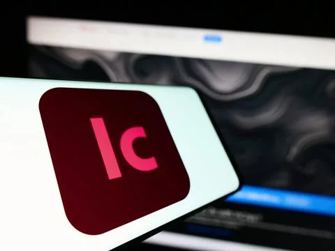  Smartphone with logo of word processing software Adobe InCopy on screen i... Stock Photos