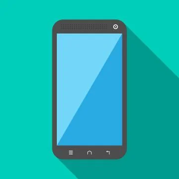 Smartphone with long shadow Stock Illustration