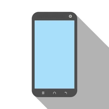 Smartphone with long shadow Stock Illustration