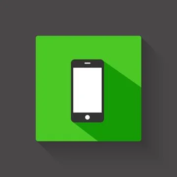 Smartphone long shadow illustration Stock Illustration