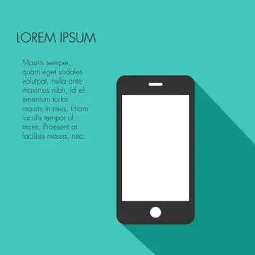 Smartphone Long Shadow Illustration Stock Illustration