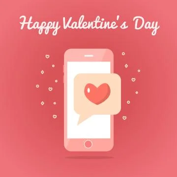 Smartphone with love sms Stock Illustration