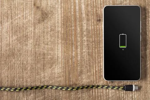 Smartphone low battery Stock Photos