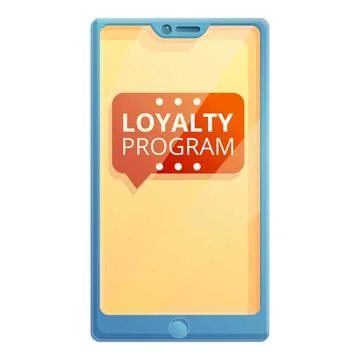 Smartphone loyalty program icon, cartoon style Illustrazione stock