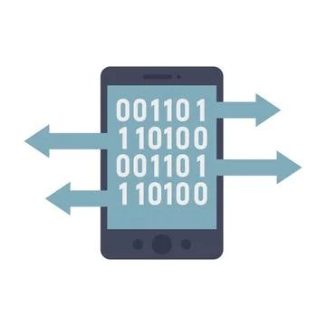 Smartphone machine learning icon flat isolated vector Stock Illustration