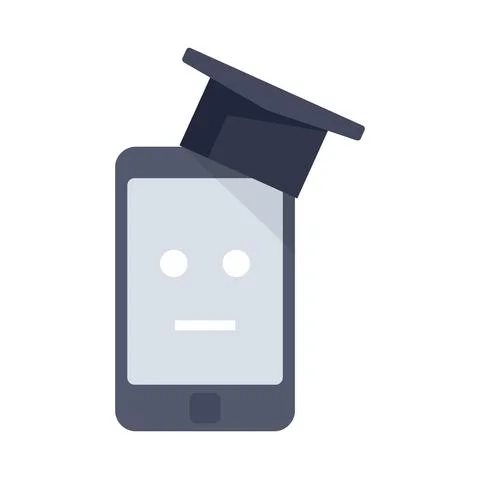 Smartphone machine learning icon flat isolated vector Illustrazione stock