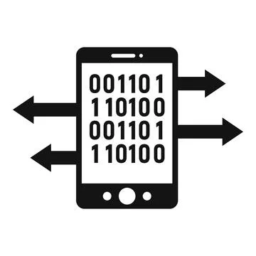 Smartphone machine learning icon, simple style 스톡 일러스트