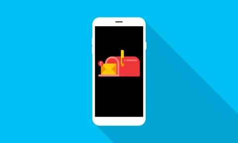 Smartphone with mailbox notification concept Stock Illustration