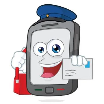 Smartphone mailman Stock Illustration