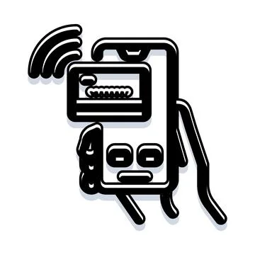 Smartphone making contactless mobile payment transaction icon Stock Illustration