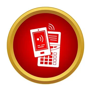 Smartphone making contactless payment to pos terminal Illustrazione stock