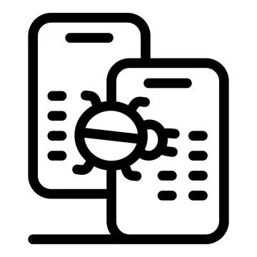 Smartphone malware spreading through devices, cybersecurity threat Stockillustratie