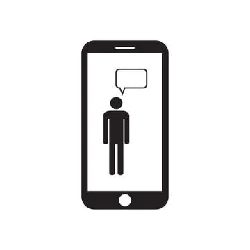 Smartphone with man icon and message box Stock Illustration