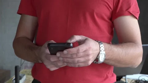 A smartphone in a man's hands Stock-Footage 331810910