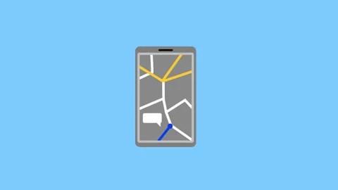 Smartphone map with location marker animation Vídeo Stock 335113991