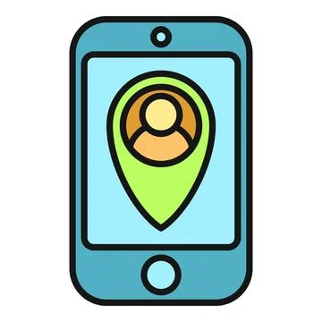 Smartphone with map pin showing user location tracking 스톡 일러스트