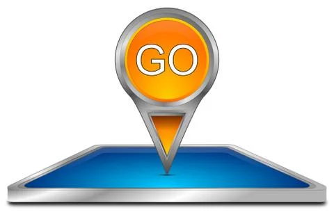 Smartphone with Map pointer Go - 3D illustration 스톡 일러스트