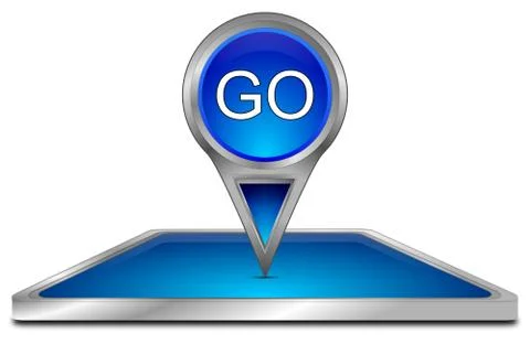 Smartphone with Map pointer Go - 3D illustration 스톡 일러스트