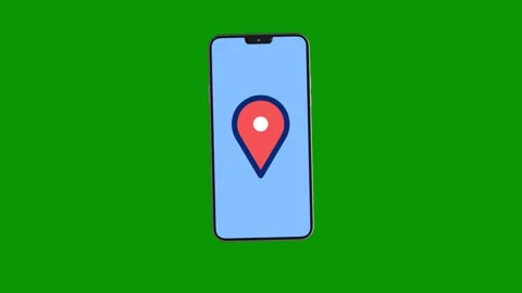 Smartphone map screen gps icon green screen animated chromakey style layers 스톡 동영상 314067959