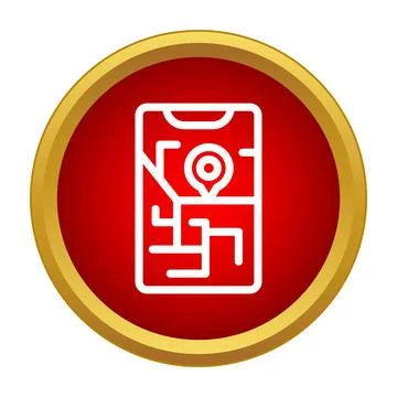 Smartphone with map showing location pin icon 스톡 일러스트