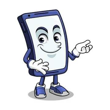 Smartphone Mascot Presenting Stock Illustration