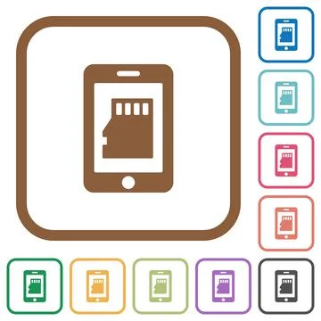Smartphone memory simple icons Stock Illustration
