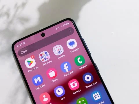 Smartphone menu display Stock Photos