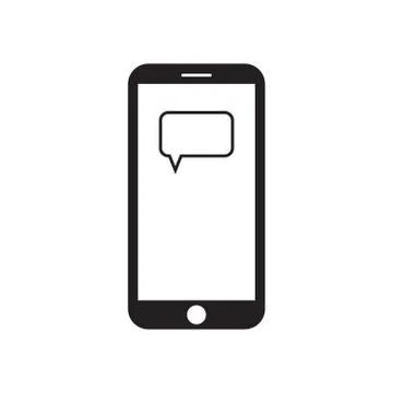 Smartphone with message box Stock Illustration