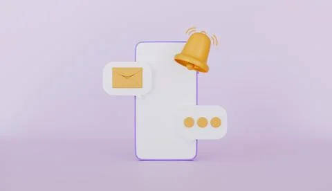 Smartphone message e-mail notification icon, Chat speech bubble Stock Illustration
