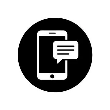 Smartphone message icon - communication and messaging with talk bubble Stock Illustration