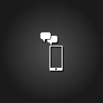 Smartphone Message icon flat. Stock Illustration