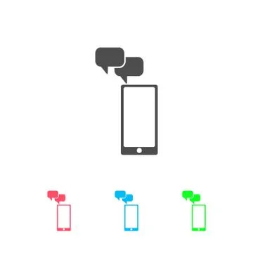 Smartphone Message icon flat. Stock Illustration